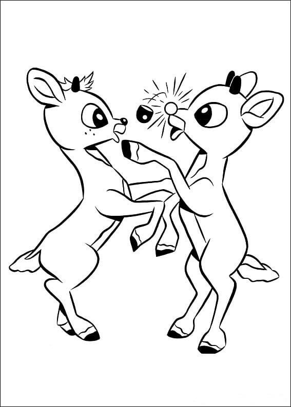 Fireball And Rudolph Coloring Page