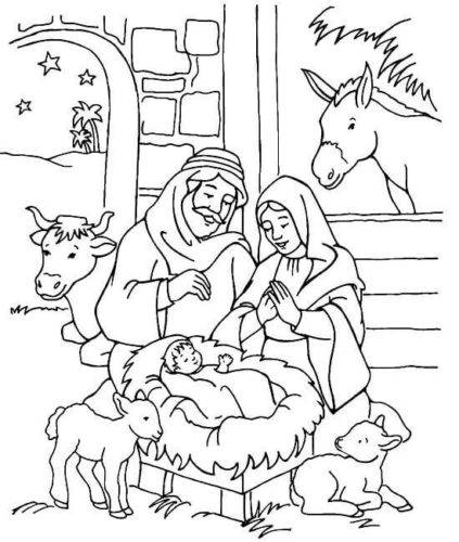 Free Printable Christmas Nativity Coloring Pages