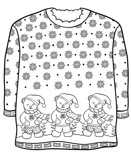 Free Printable Christmas Sweaters Coloring Pages