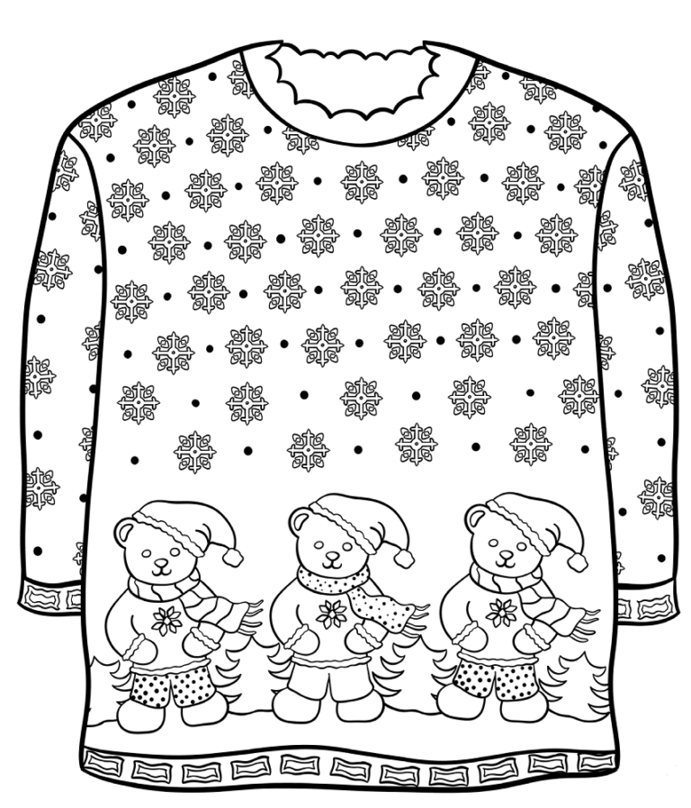 Free Ugly Christmas Sweater Coloring Pages Printable