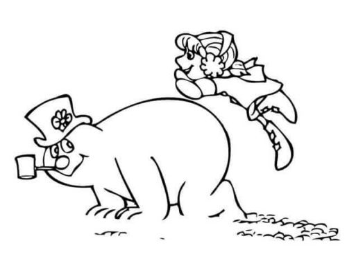 Frosty Karen Playing Coloring Page