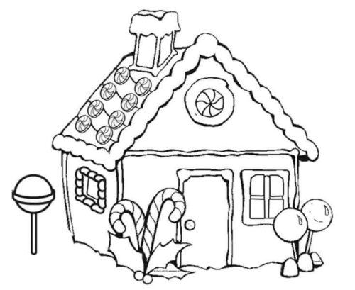 Gingerbread House Coloring Pages