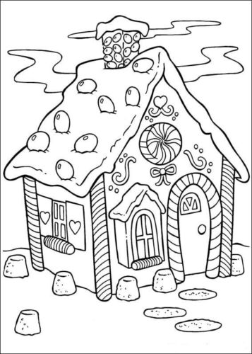 Gingerbread House Coloring Pages For Children