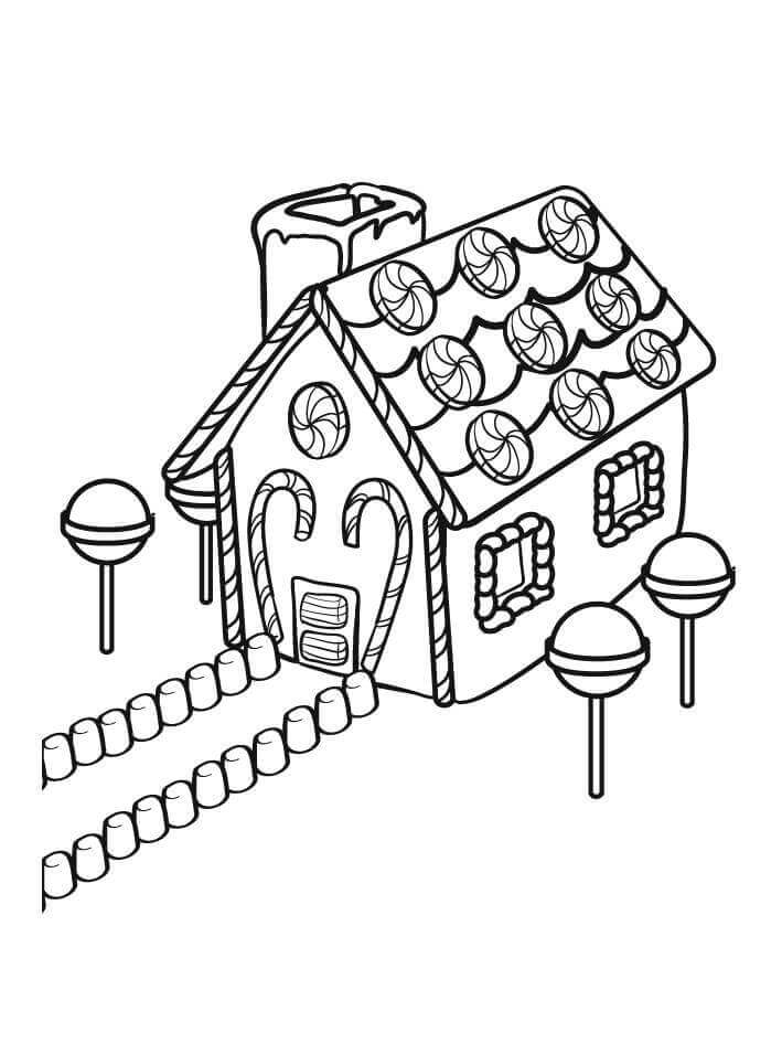 Gingerbread House Coloring Pages For Kids