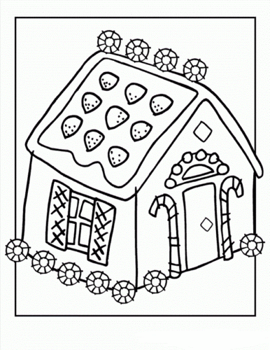 Gingerbread House Coloring Pages PDF