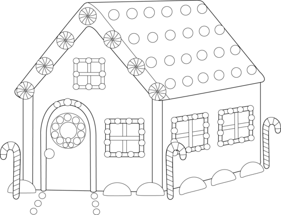 Gingerbread House Coloring Pages PDF