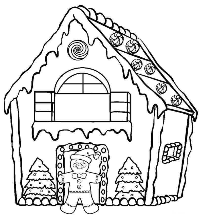 Gingerbread House Coloring Pages Printable