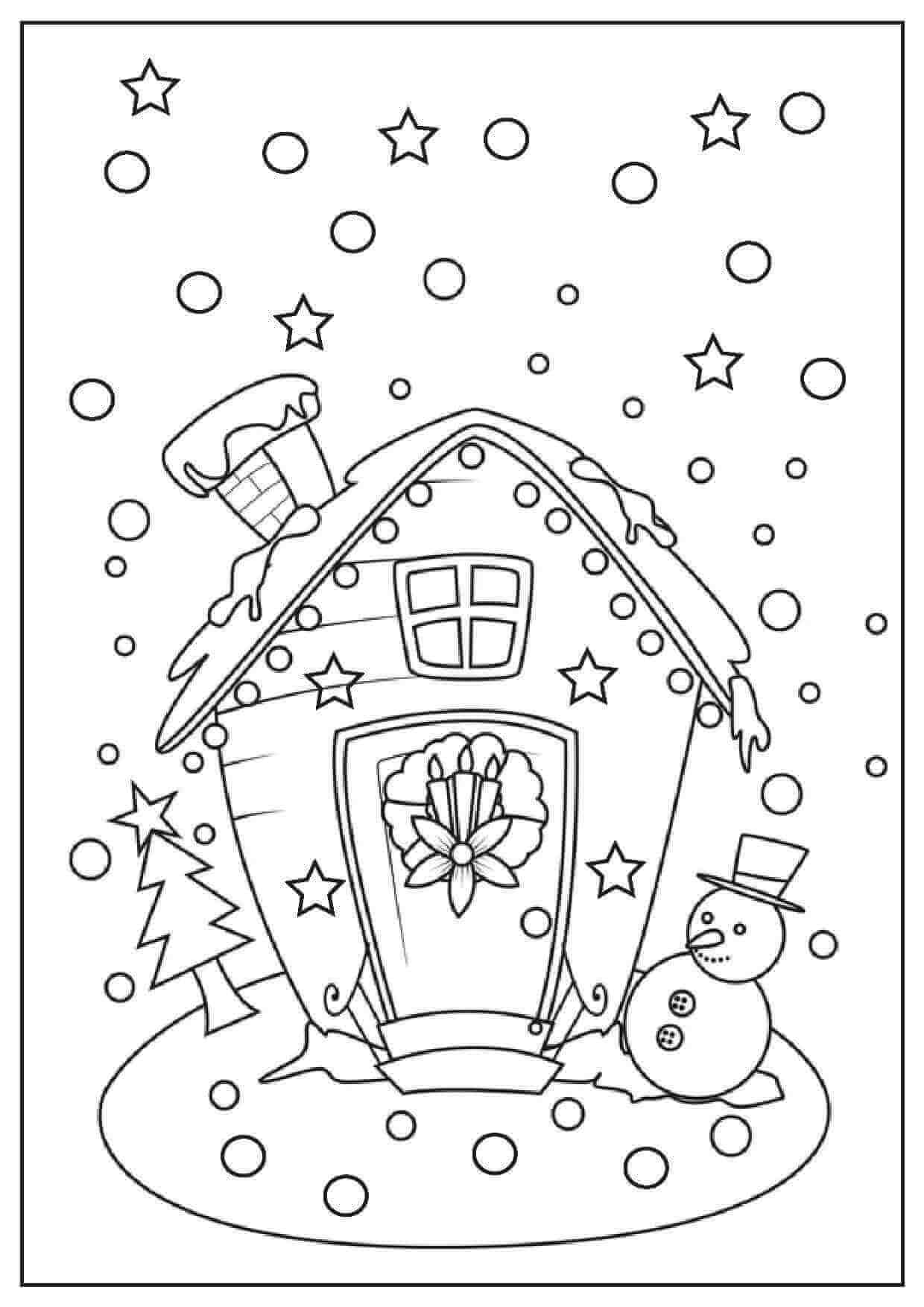 Gingerbread House Coloring Sheets Printable