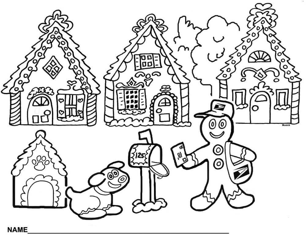 30 Free Gingerbread House Coloring Pages Printable