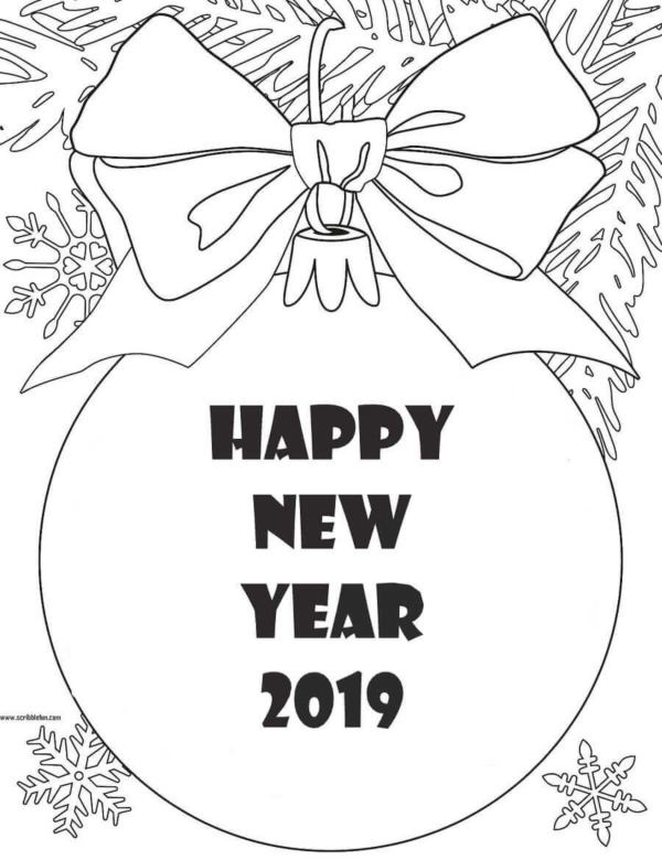 Free New Year 2019 Coloring Pages Printable