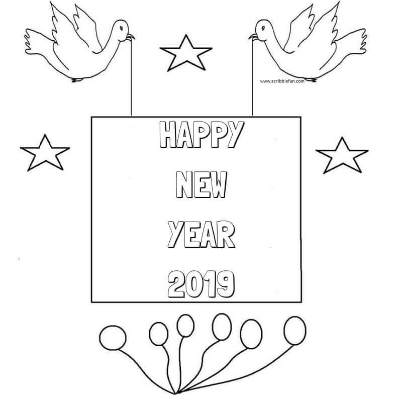 Happy New Year 2019 Pictures To Color