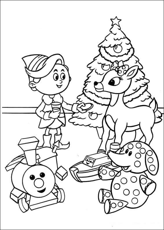 Hermey With Rudolph Coloring Page