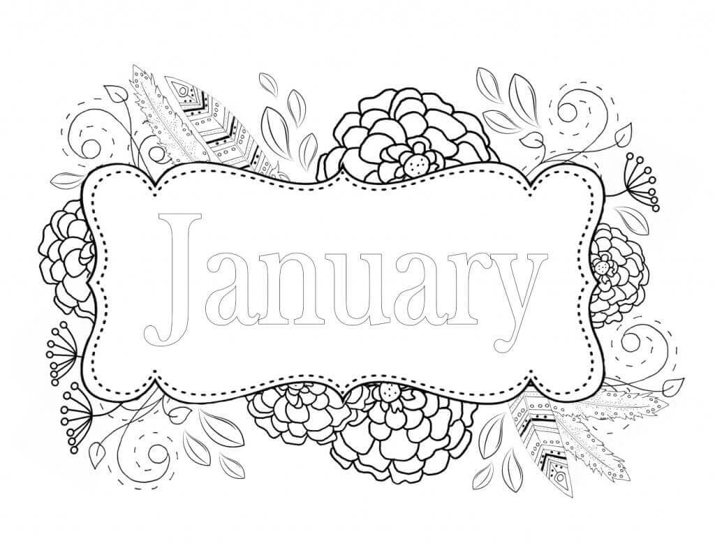 January Coloring Image Printable