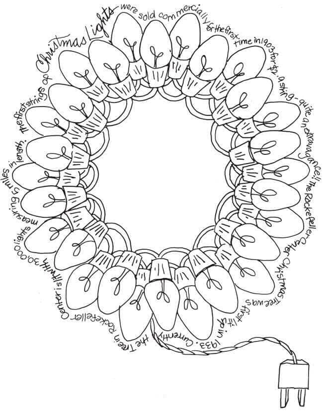 Light Wreath Coloring Page
