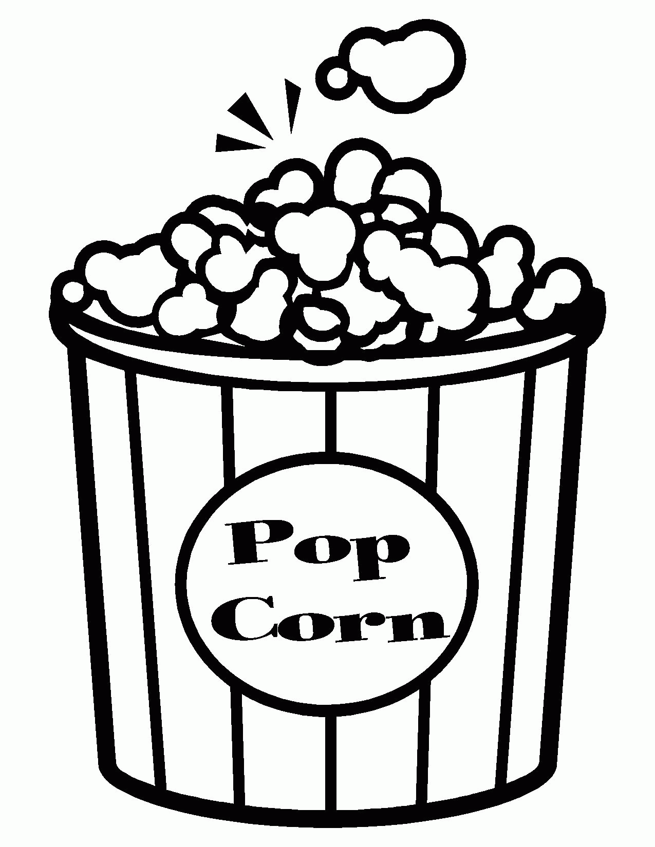 National Popcorn Day Coloring Page