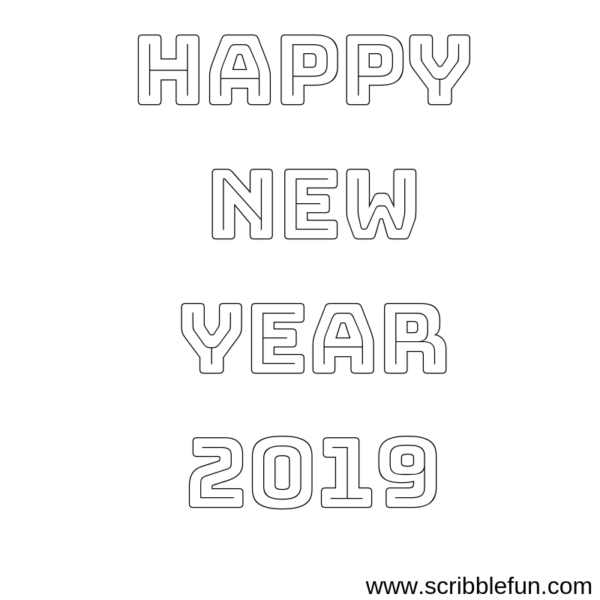 Free New Year 2019 Coloring Pages Printable