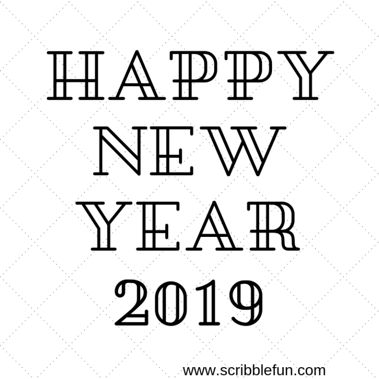 Free New Year 2019 Coloring Pages Printable
