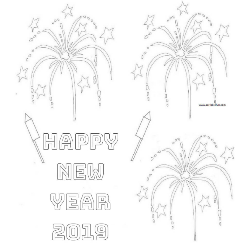 Free New Year 2019 Coloring Pages Printable