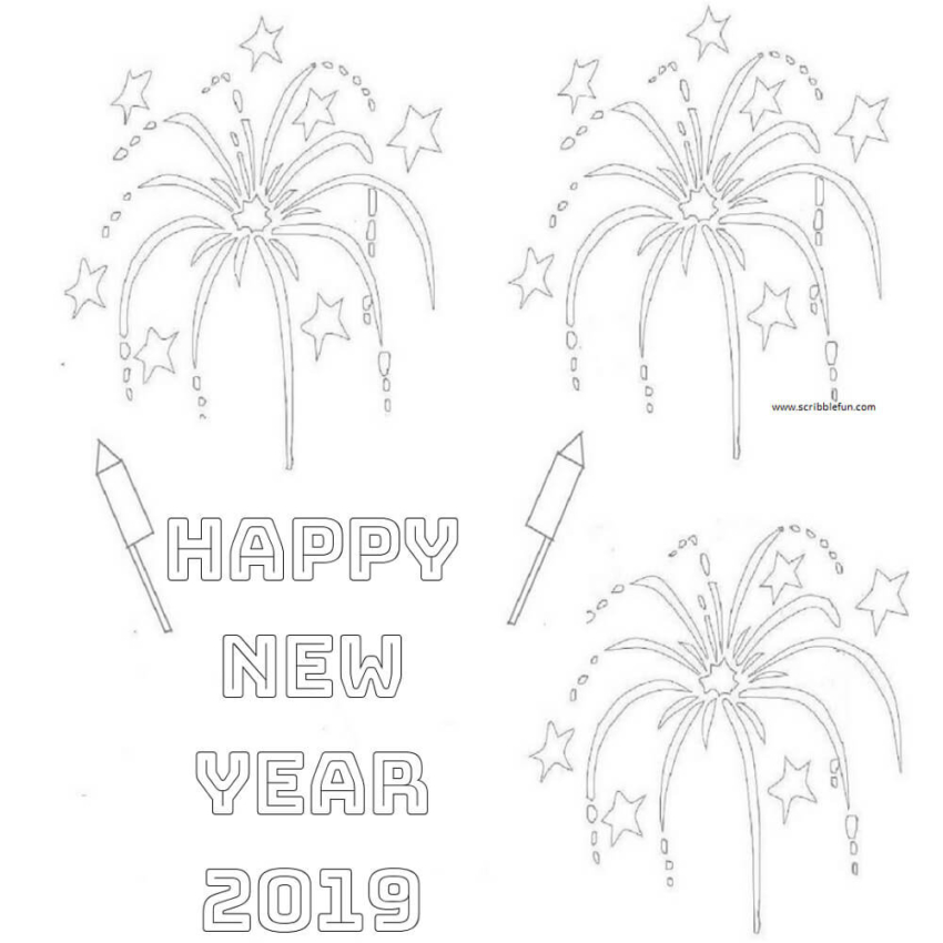 Free New Year 2019 Coloring Pages Printable