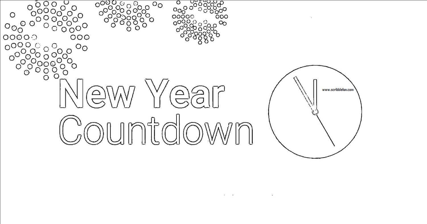 New Year 2019 Countdown Coloring Page