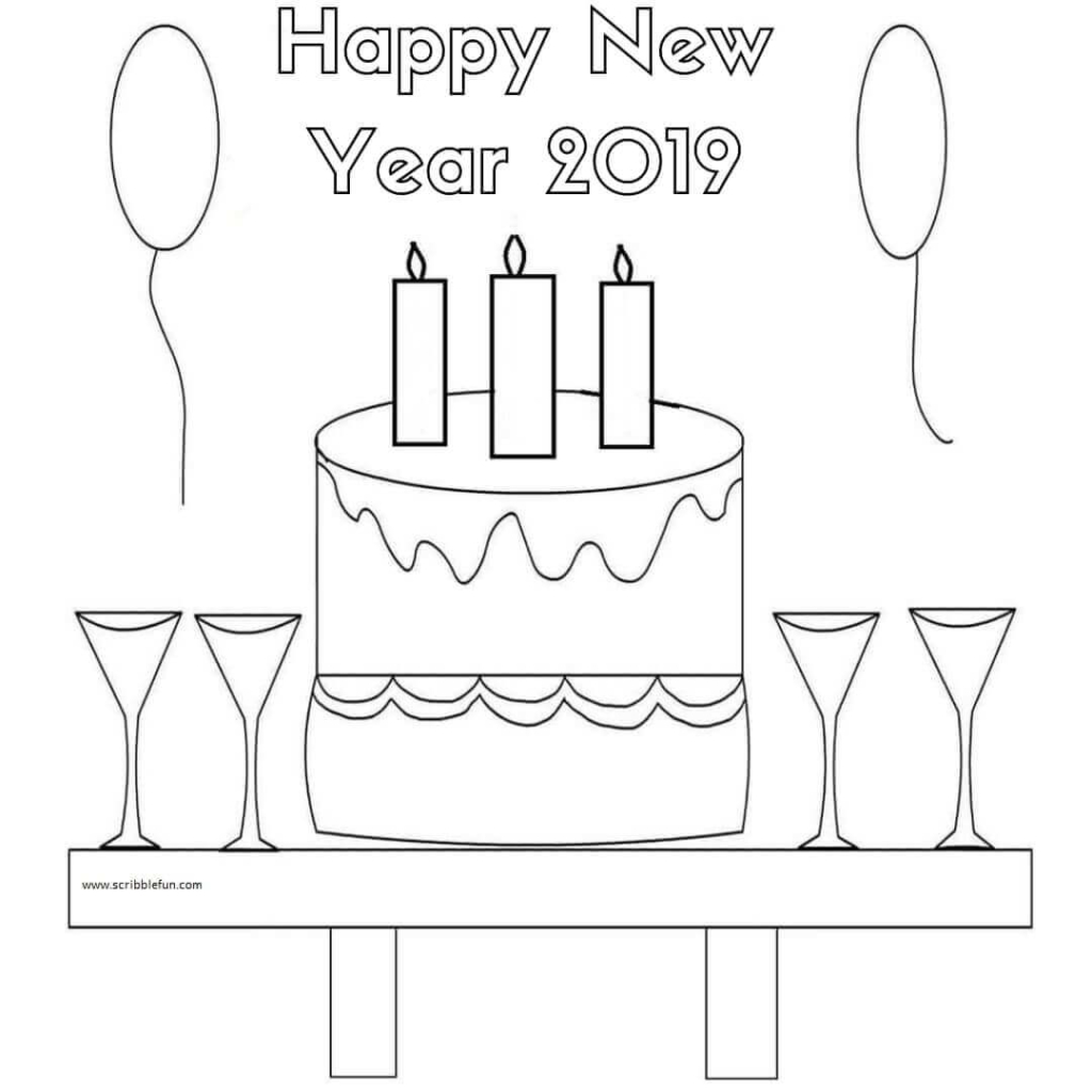 Free New Year 2019 Coloring Pages Printable