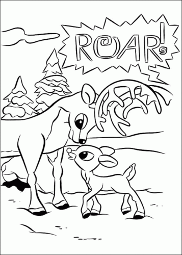 Rudolph Red Nosed Reindeer Coloring Pages Printable