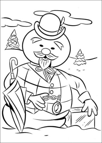 Sam The Snowman From Rudolph The Red Nosed Reindeer Movie Coloring Page