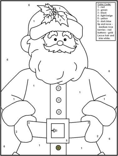 Santa Claus Color By Number Activity Sheet