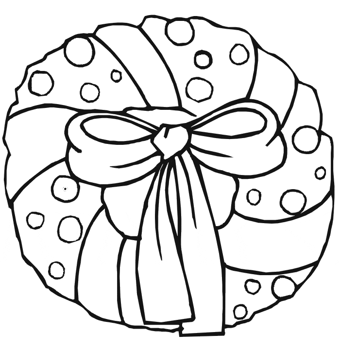 Simple Christmas Wreath Coloring Pages