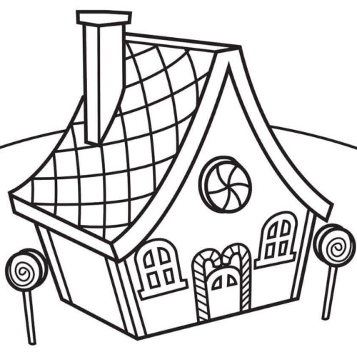 Simple Gingerbread House Coloring Page