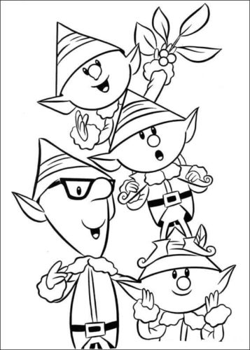 The Elves From Rudolph The Red Nosed Reindeer Coloring Image