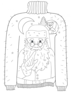 Ugly Christmas Sweater Coloring Page Ugly Christmas Sweater Coloring Page
