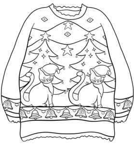 Ugly Christmas Sweater Coloring Pages Printable Ugly Christmas Sweater Coloring Pages Printable