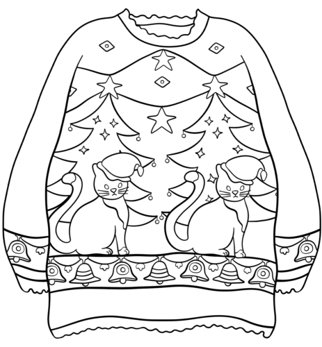 Ugly Christmas Sweater Coloring Pages Printable
