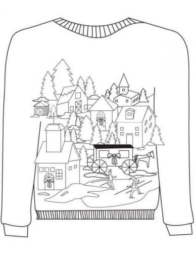 Ugly Christmas Sweater Coloring Sheets To Print