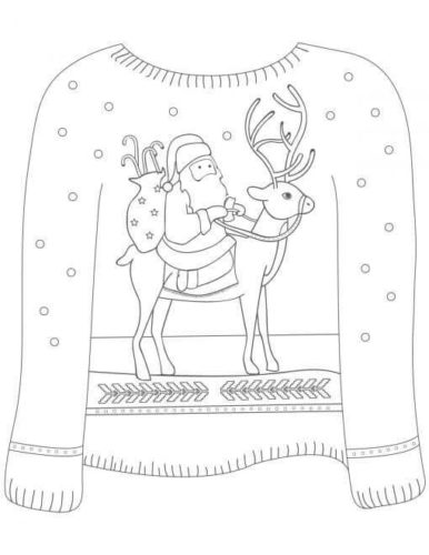 Ugly Christmas Sweaters Coloring Pages Free Printable