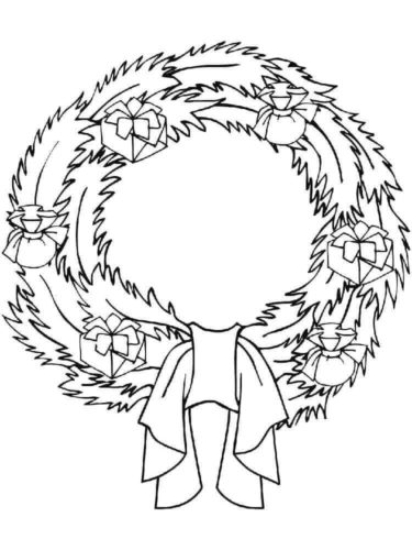 Wreath With Gifts Coloring Page