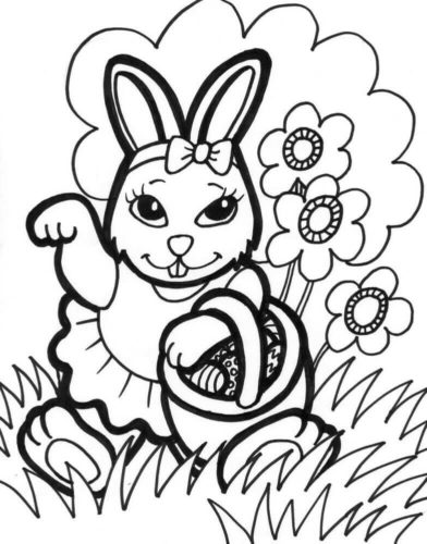 Cute Easter Bunny Coloring Page