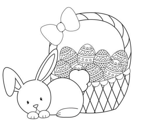 Easter Bunny Coloring Page For Kids