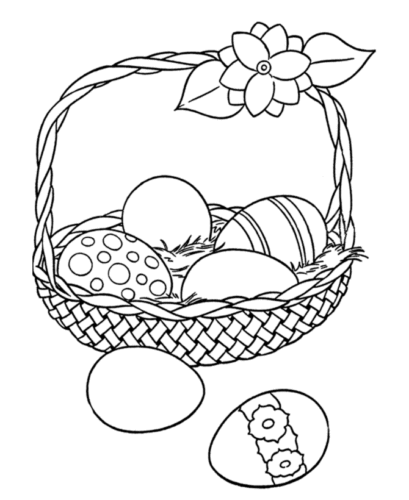 Easter Egg Basket Coloring Page To Print