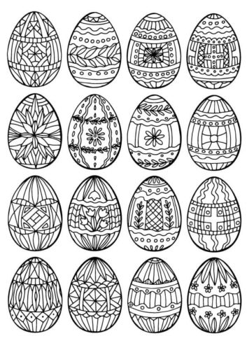 30 Free Easter Egg Coloring Pages Printable