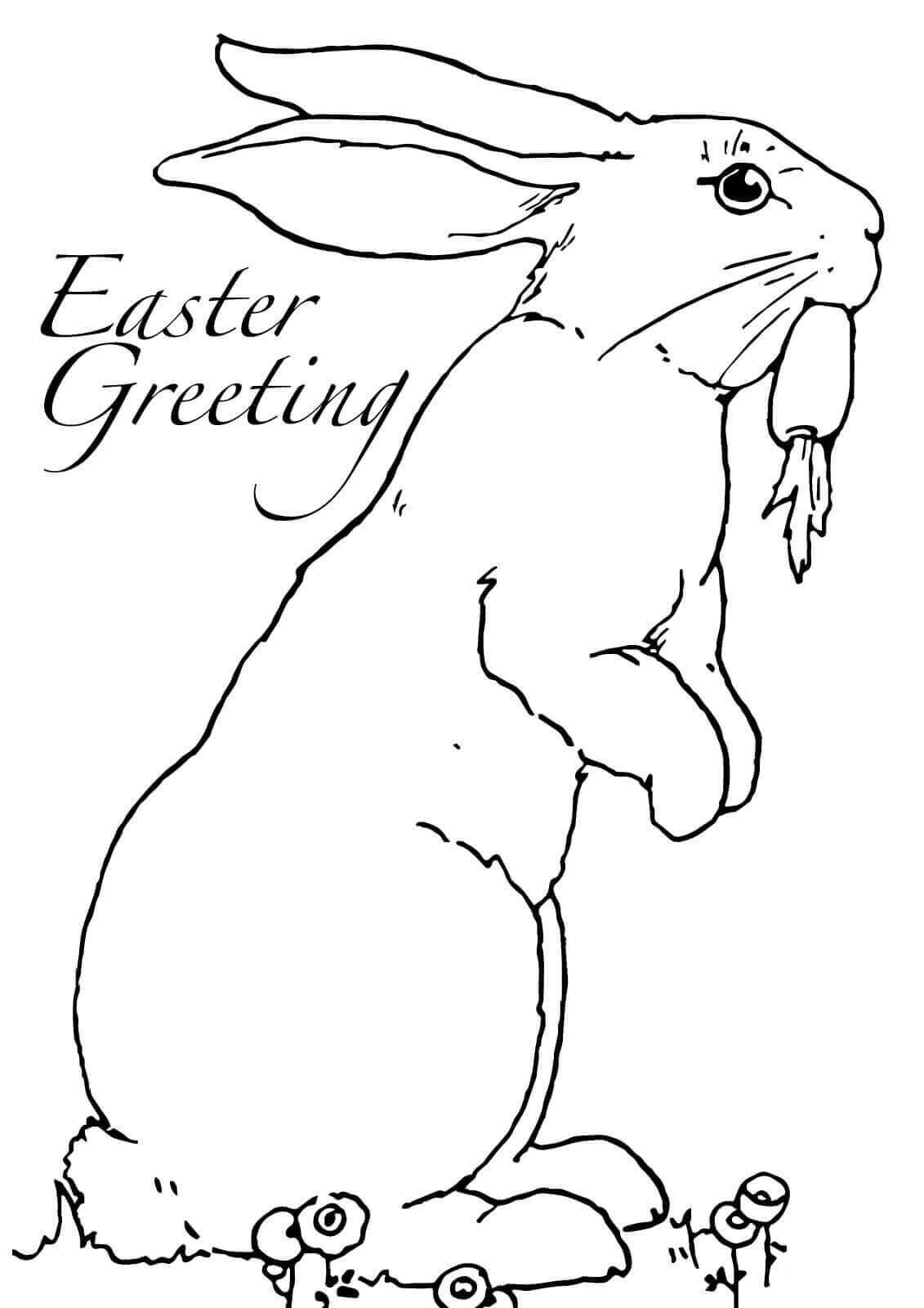 Easter Rabbit Coloring Image