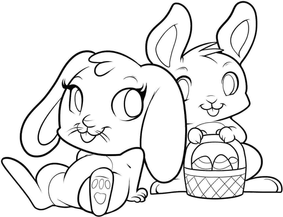 Easter Rabbits Coloring Sheets Printable
