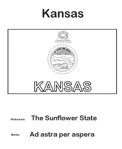 Kansas Flag Coloring Page