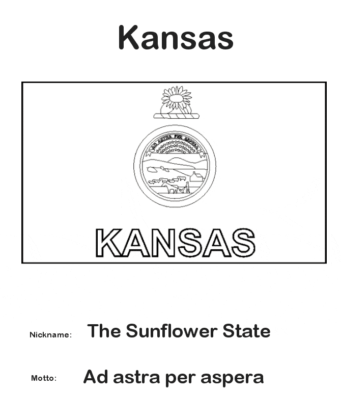 Kansas Flag Coloring Page