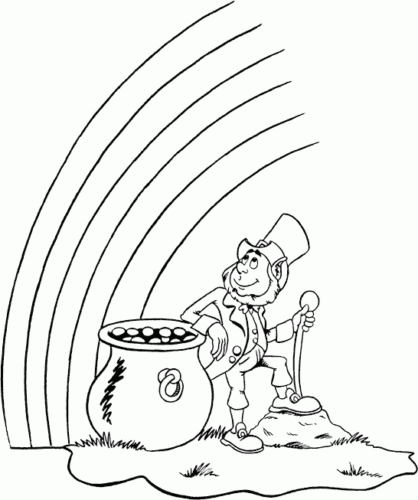 Leprechaun By The Rainbow Coloring Page