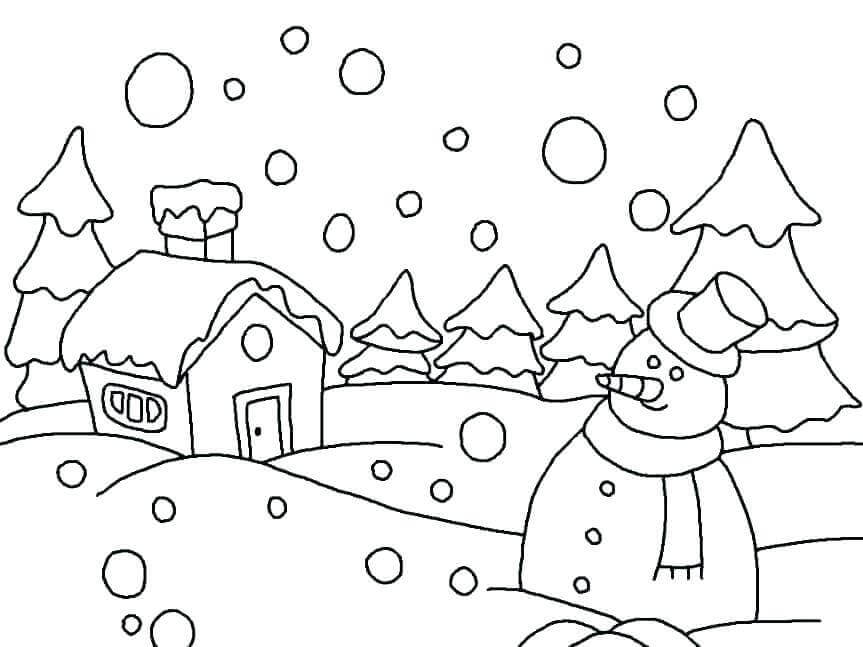 Snow Coloring Pages For Preschoolers