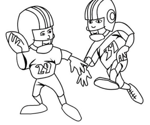 Super Bowl Players Coloring Image