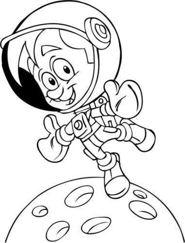 A Cosmonaut Landing On A Planet Coloring Page