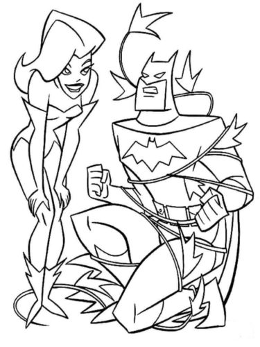 Batman And Poison Ivy Coloring Page